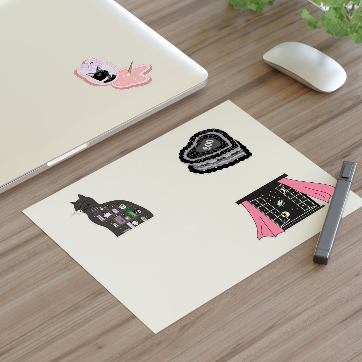 Kawaii Goth Kitty Sticker Sheets