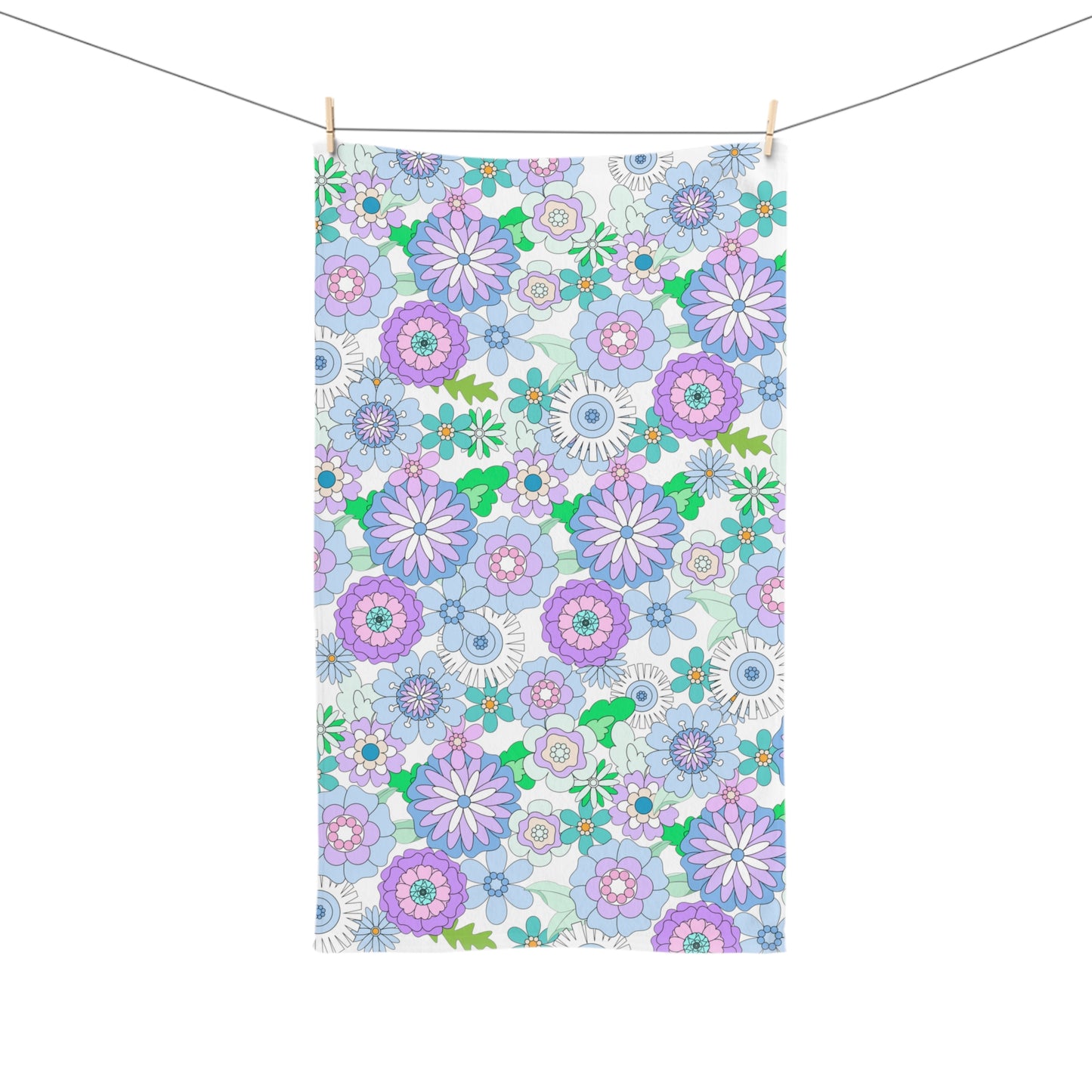 Retro Flower Child Hand Towel