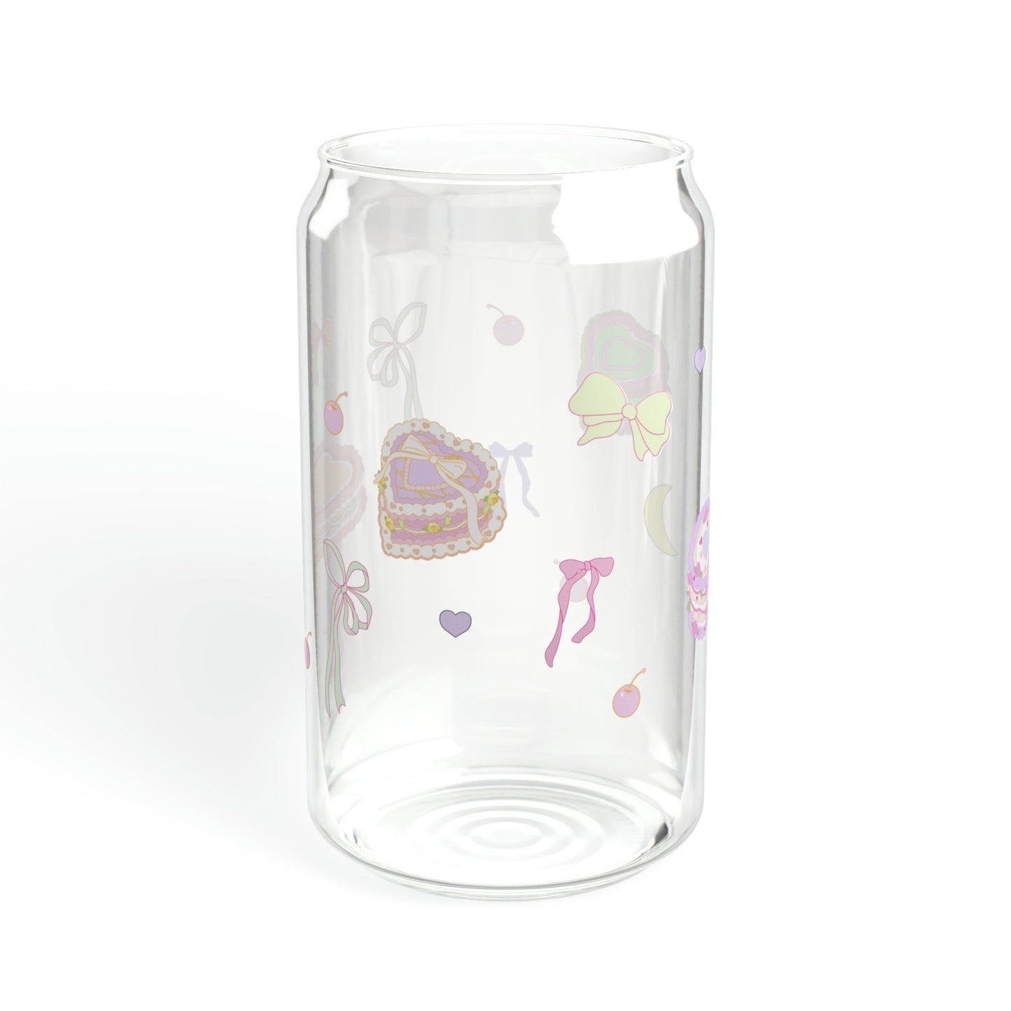 Pastel Aesthetic Cake Sipper Glass, 16oz