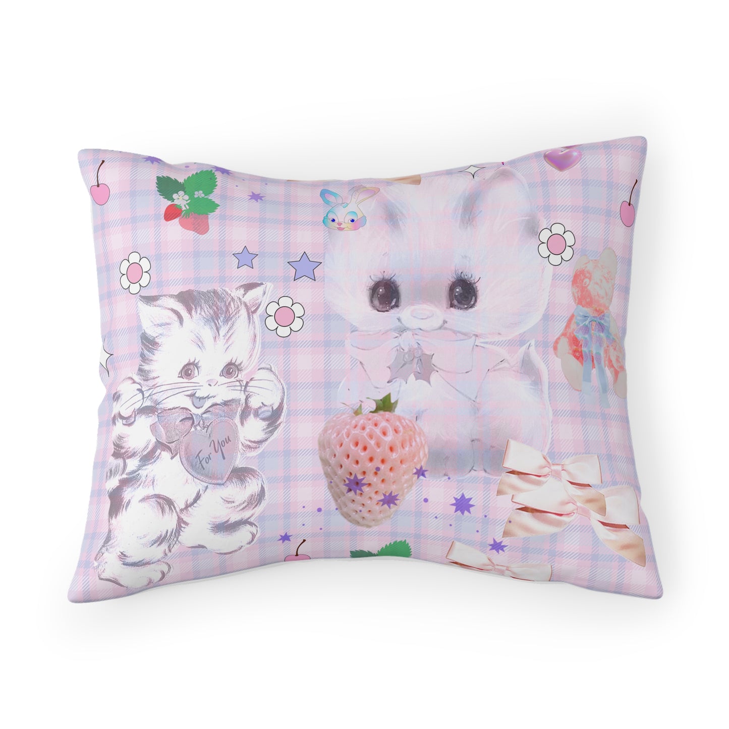 Kitty Purple Retro Pillow Sham