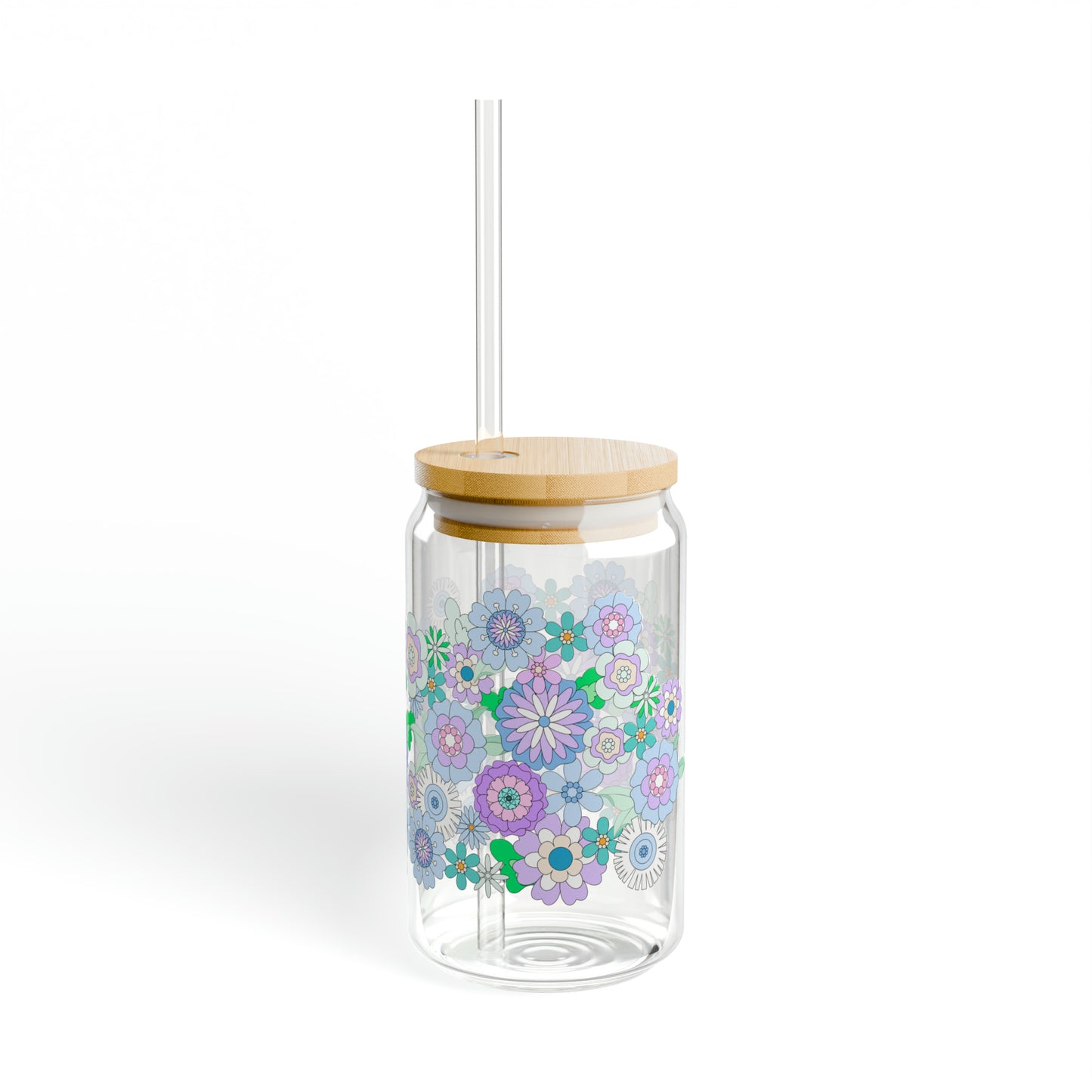 Retro Flower Child Sipper Glass