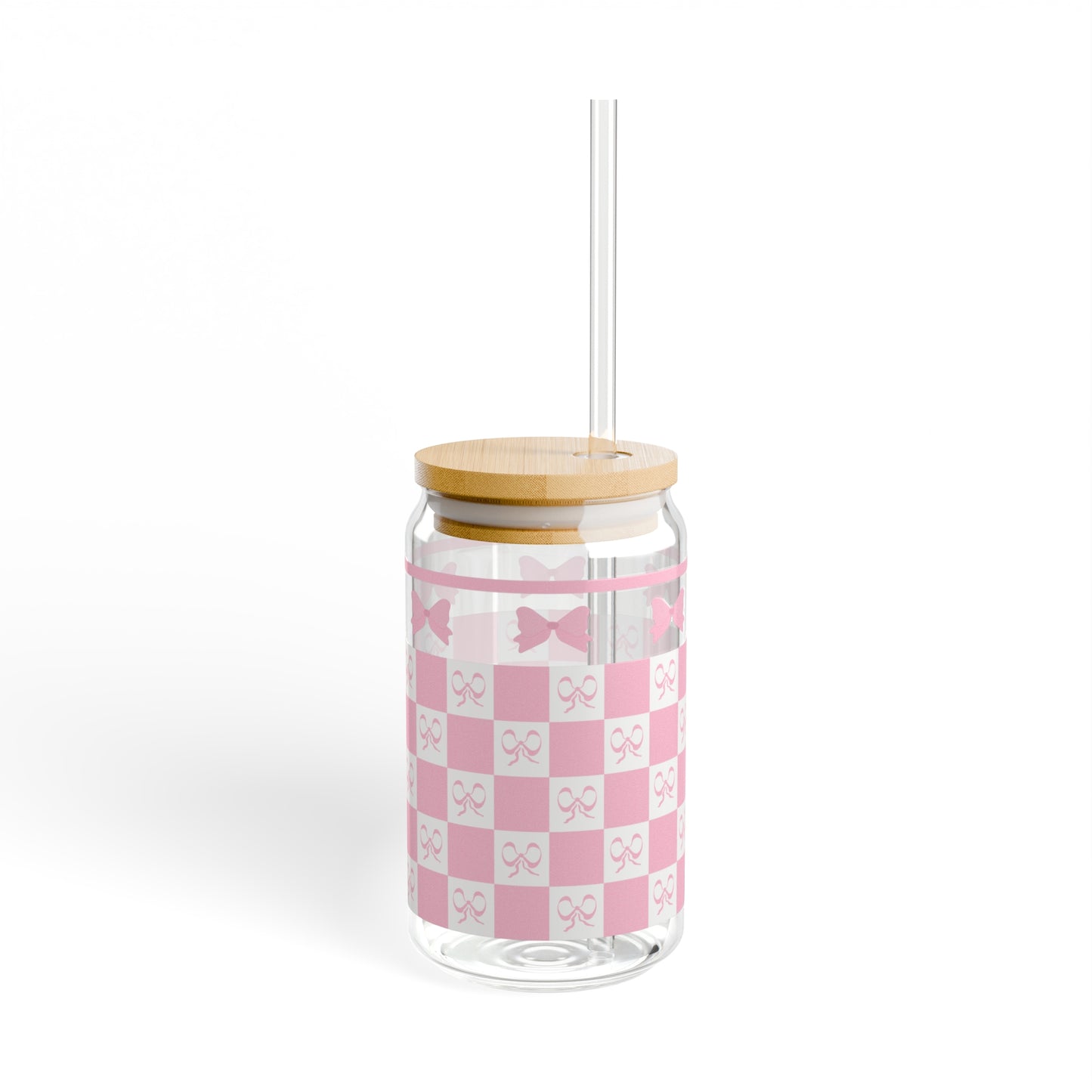 Pink Coquette Aesthetic Bow Sipper Glass