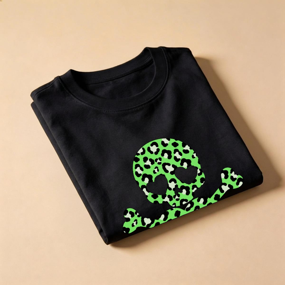 Neon Leopard Skull Unisex Cotton T-Shirt (S–5XL)