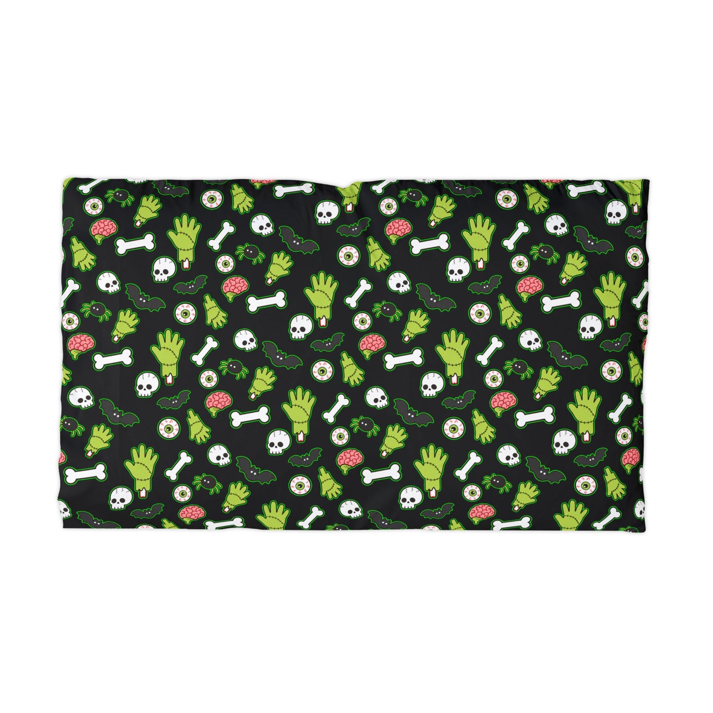 Pillowcase - Cute Creepy Halloween Pattern (Skulls, Bones & Zombie Hands)