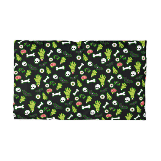 Pillowcase - Cute Creepy Halloween Pattern (Skulls, Bones & Zombie Hands)