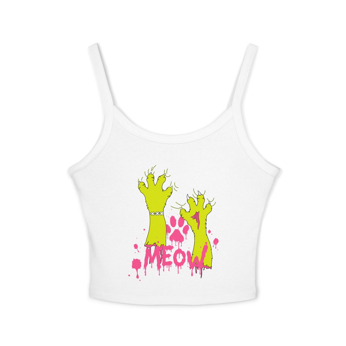 Zombie Cat Claw "MEOW" Women's Crop Tank Top