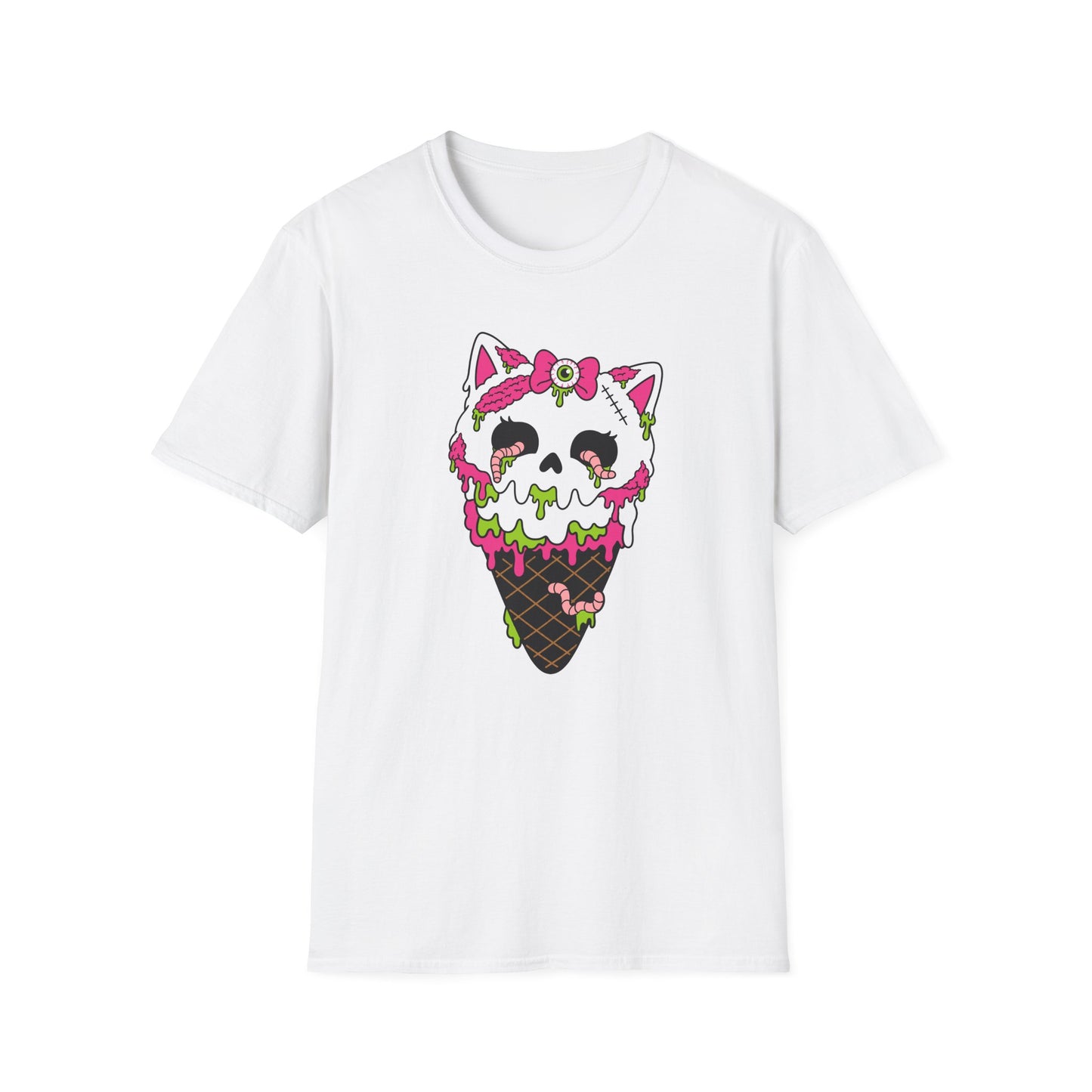 Melting Zombie Cat Ice Cream Unisex Cotton Tee (S–3XL)