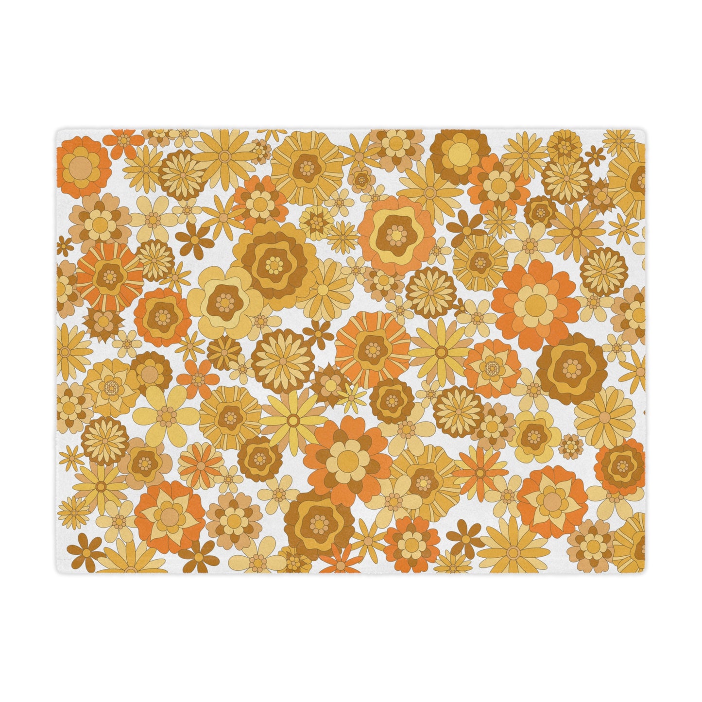 Groovy Retro 70s Vibe Flower Child Blanket