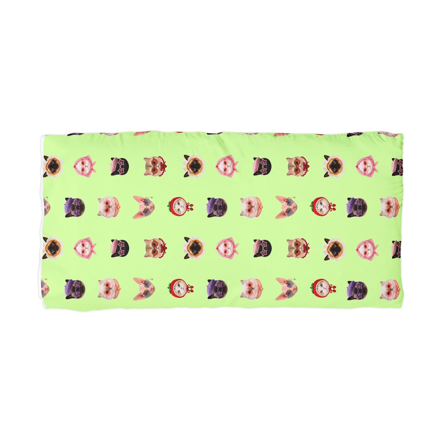 Lime Puppy Faces Pillowcase – Playful Repeat Print Microfiber Pillow Cover
