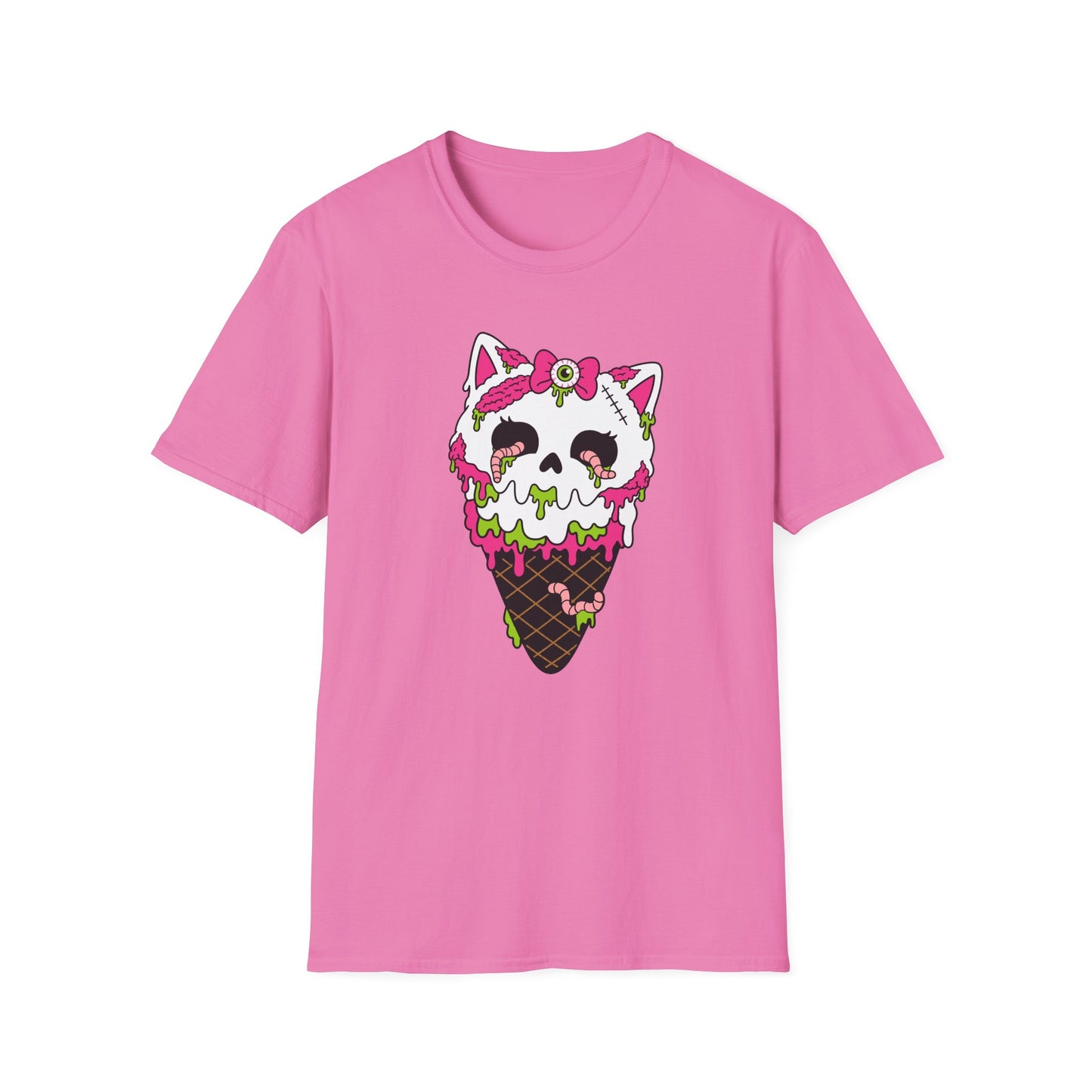 Melting Zombie Cat Ice Cream Unisex Cotton Tee (S–3XL)