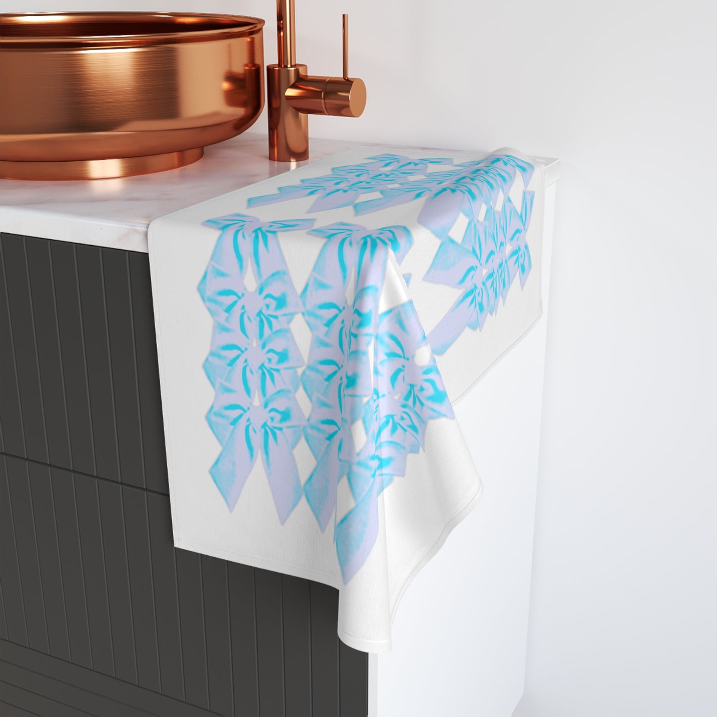 BLUE BOW Hand Towel