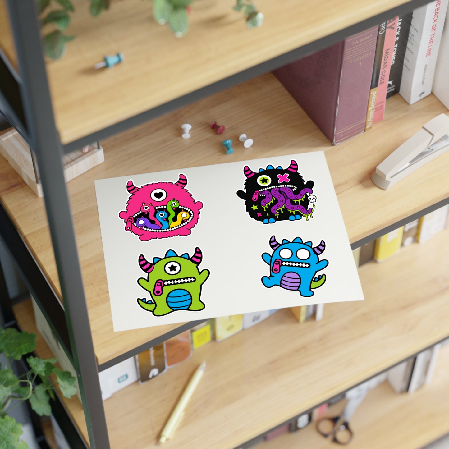 Sheppy Zippy Monster Family Vinyl Sticker Sheet