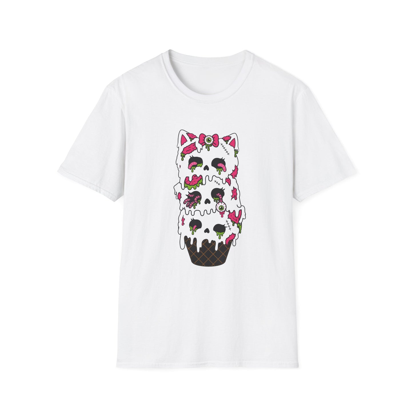 Melting Zombie Cat Ice Cream Unisex Cotton Tee (S–3XL)