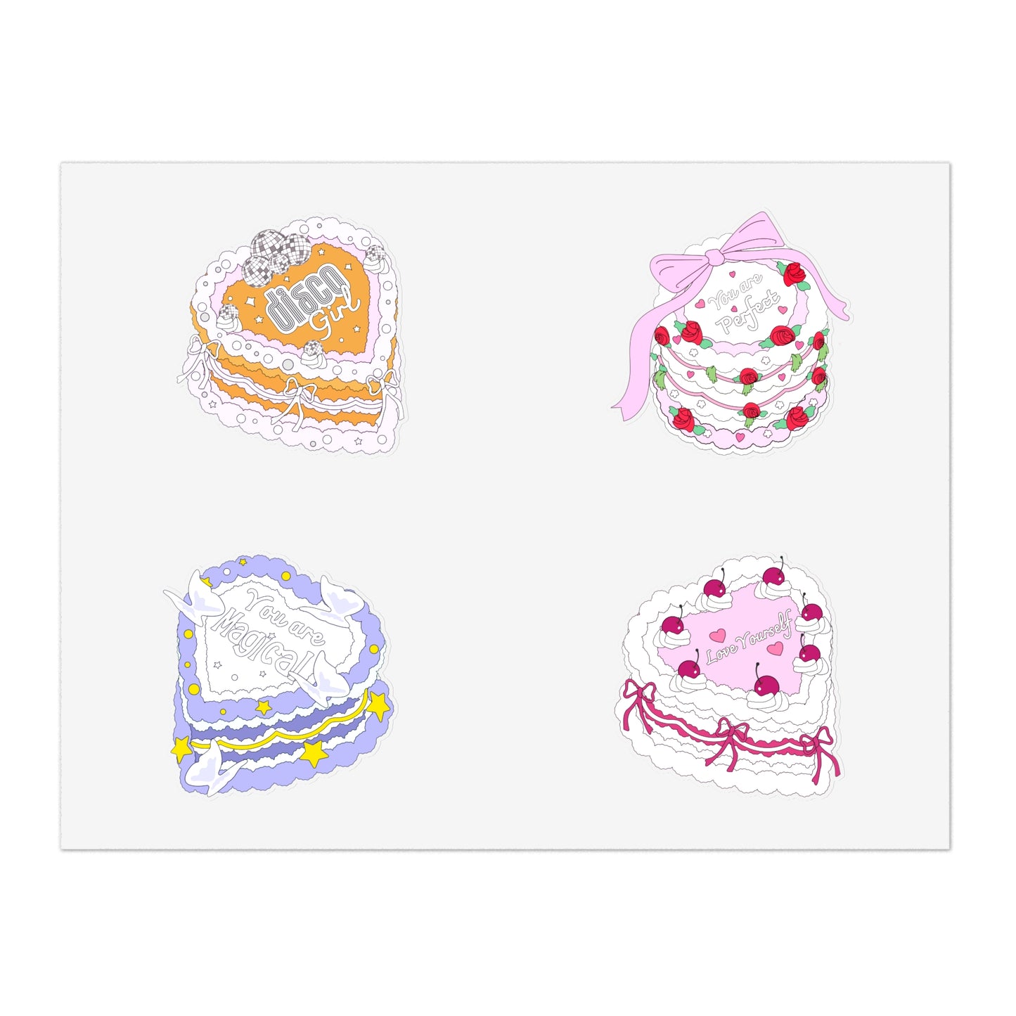 Aesthetic Vintage Cake Sticker Sheets