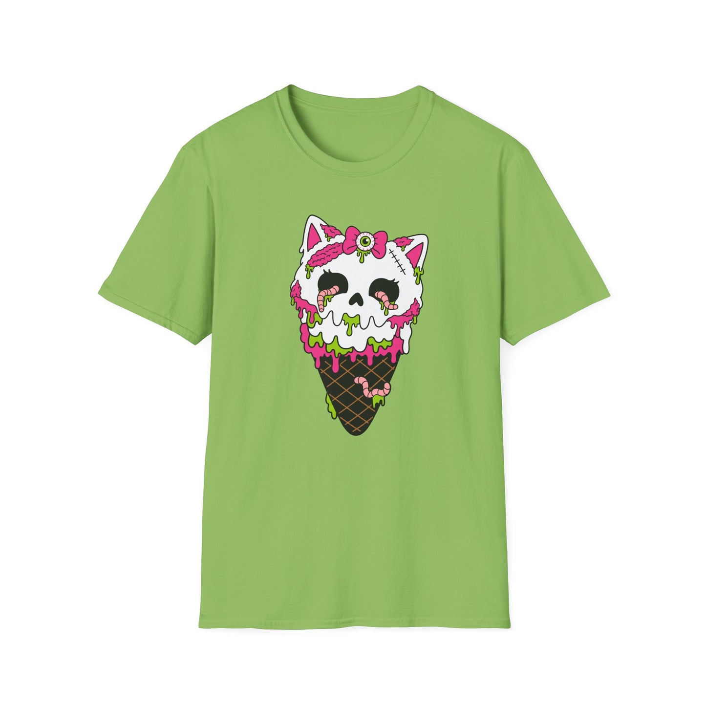 Melting Zombie Cat Ice Cream Unisex Cotton Tee (S–3XL)