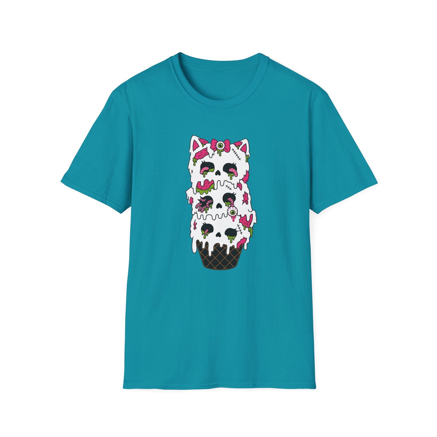 Melting Zombie Cat Ice Cream Unisex Cotton Tee (S–3XL)