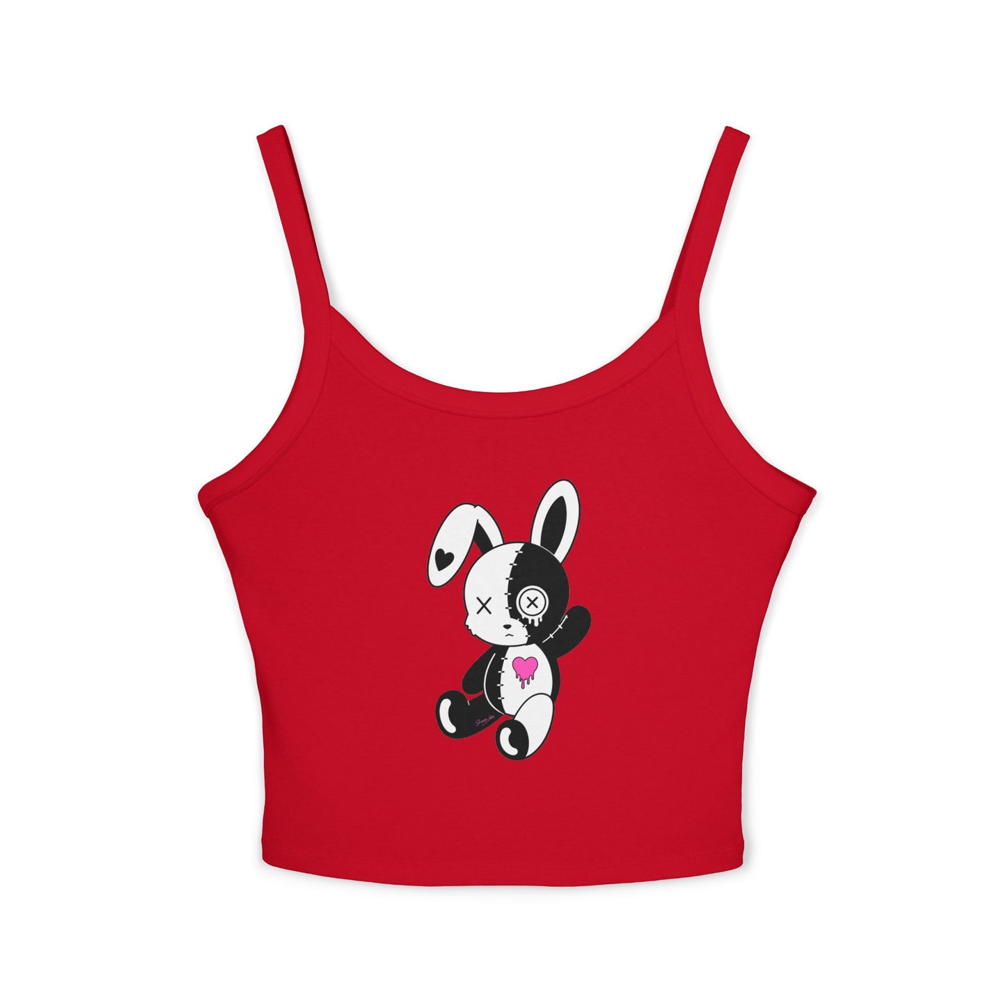 Bunny Plush Heart Crop Tank