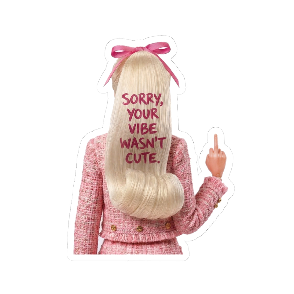 Sorry Your Vibe Wasn’t Cute Sticker – Funny Pink Vinyl Kiss-Cut