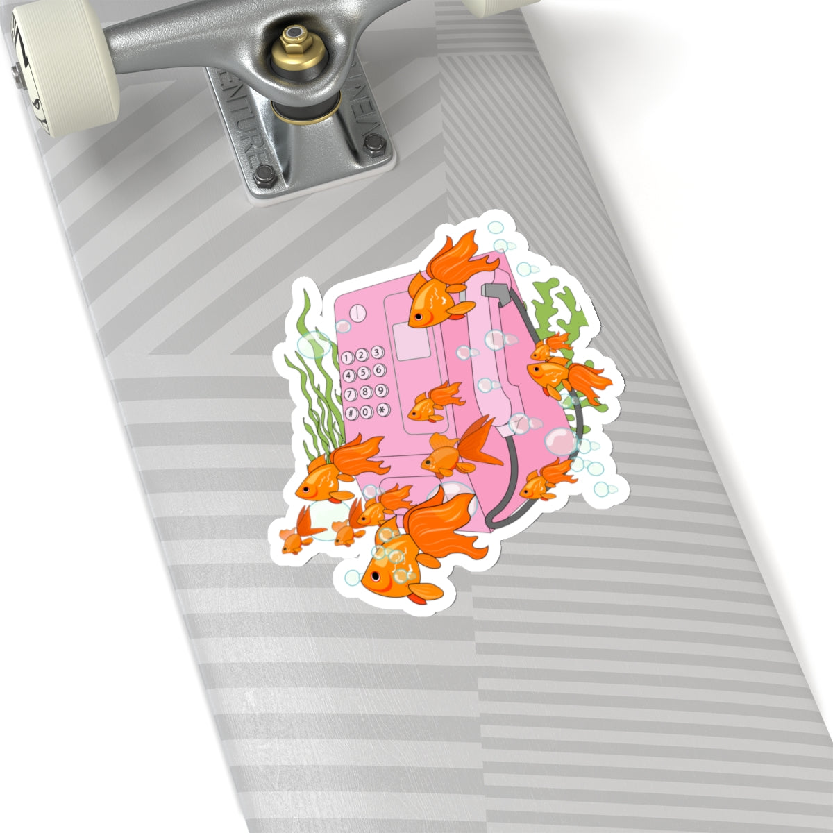 Dreamy Goldfish Phone booth Kiss-Cut Stickers