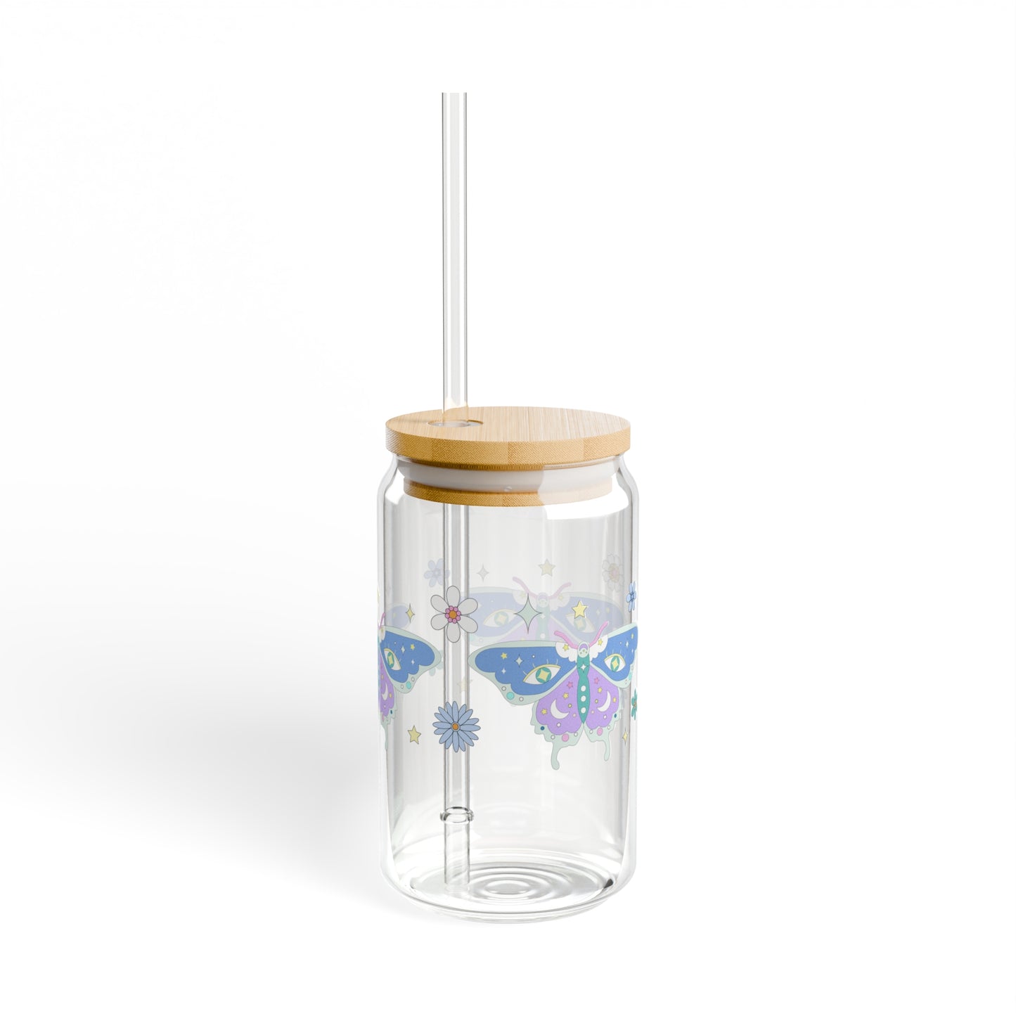 Pastel Grunge Boho Magical Butterfly Sipper Glass