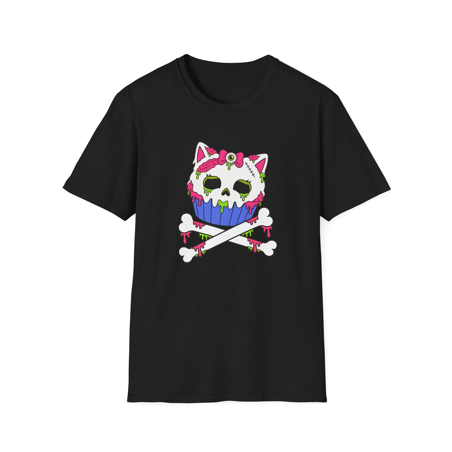 Skull Cupcake Cat T-Shirt — Cute Gothic Cat Skull Tee