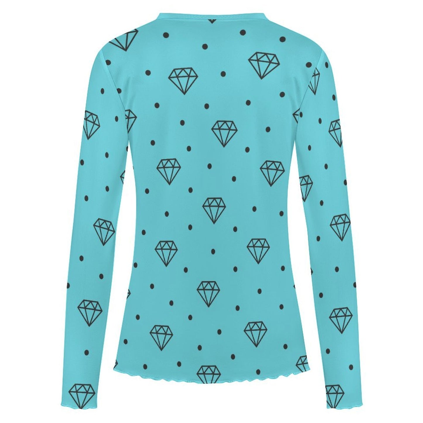 Diamond Dot Scene Queen Mesh Sheer Top