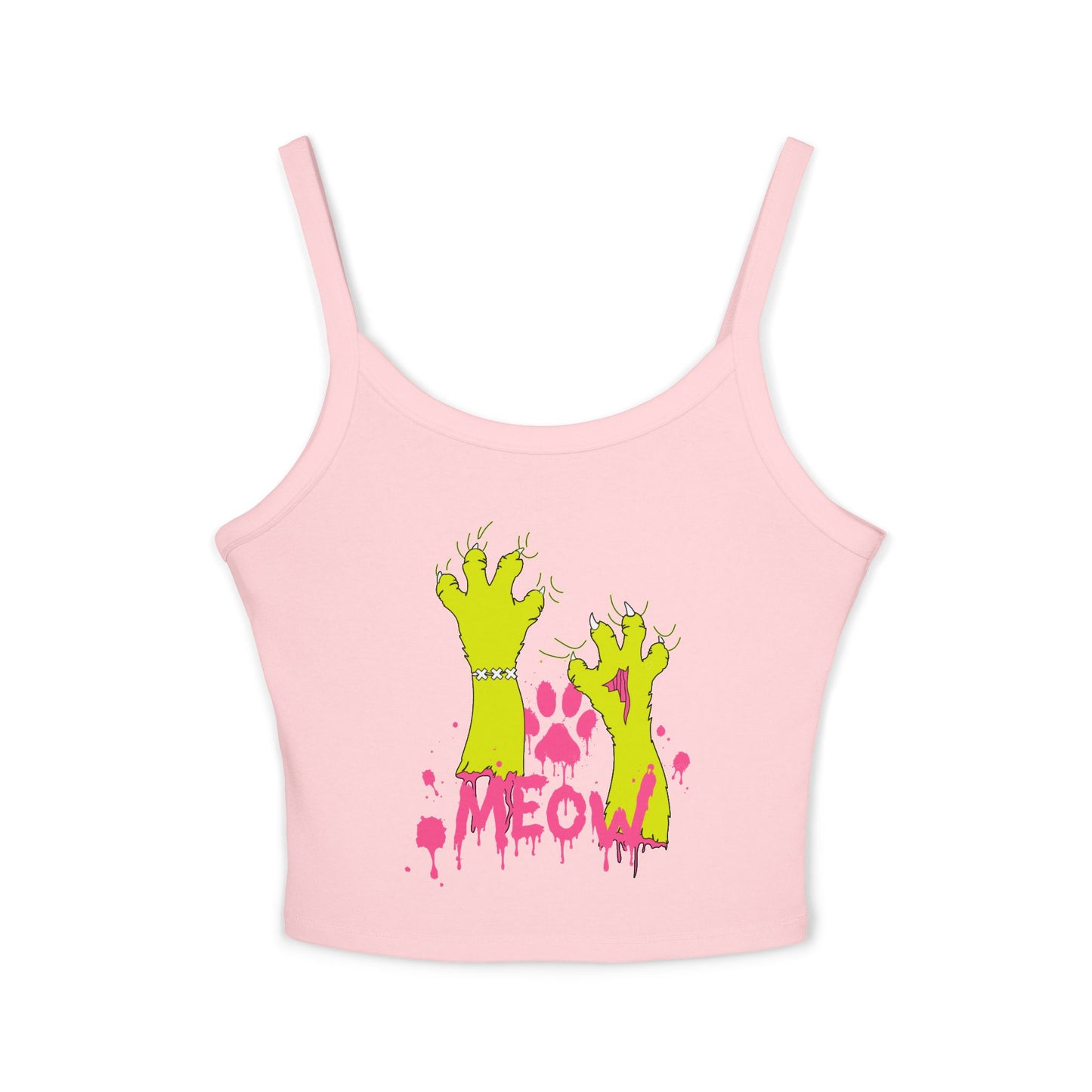 Zombie Cat Claw "MEOW" Women's Crop Tank Top