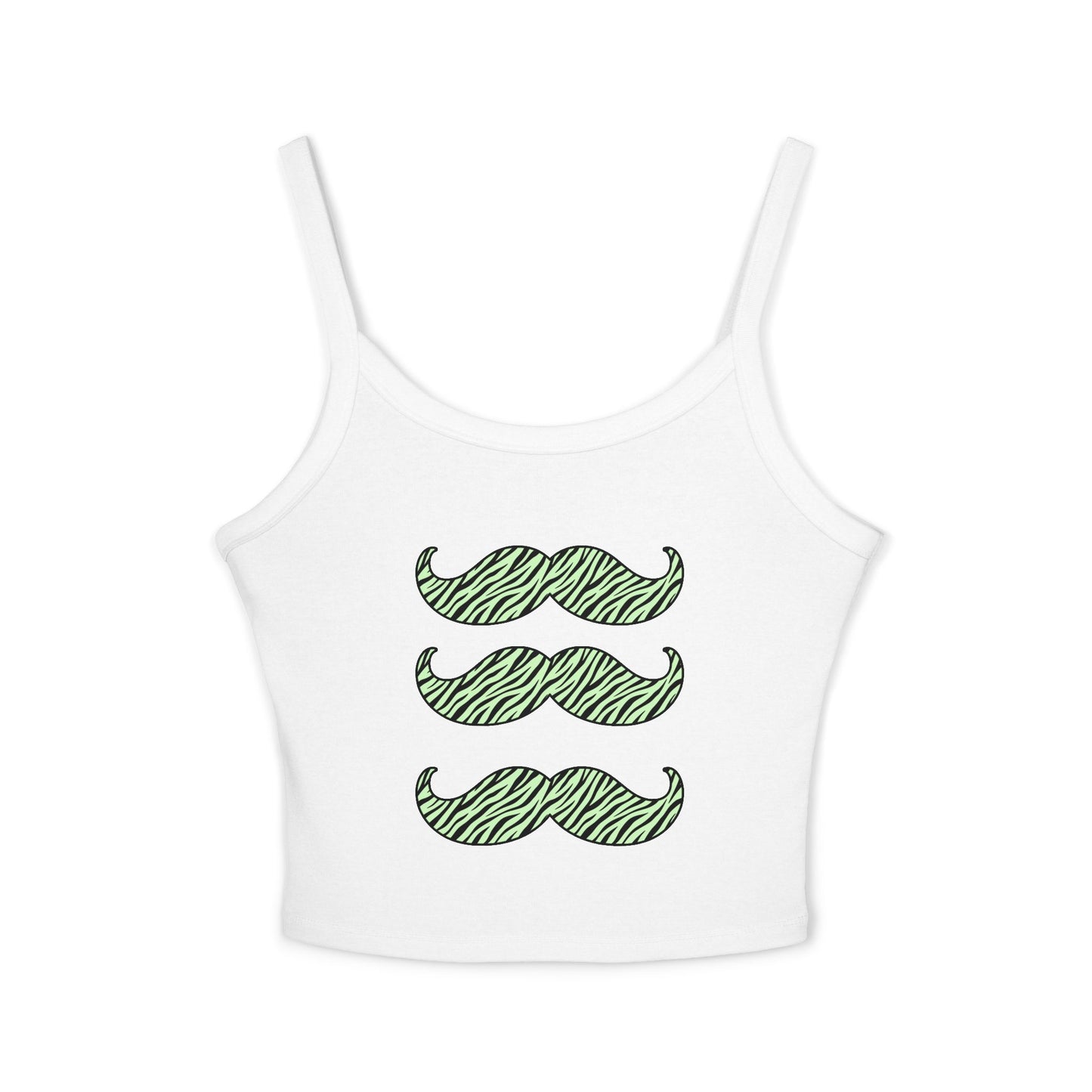 Neon Green Zebra Mustache Crop Tank Top – Emo Scene Kid, XS–2XL