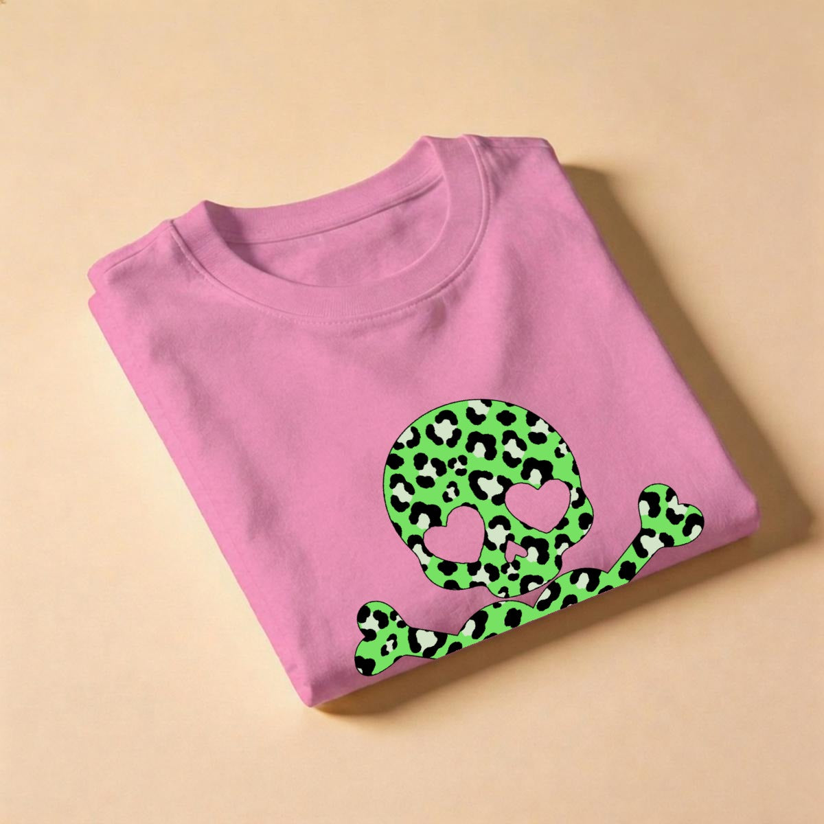 Neon Leopard Skull Unisex Cotton T-Shirt (S–5XL)