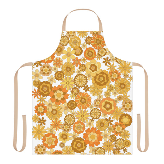 Groovy Retro 70s Vibe Flower Child Apron