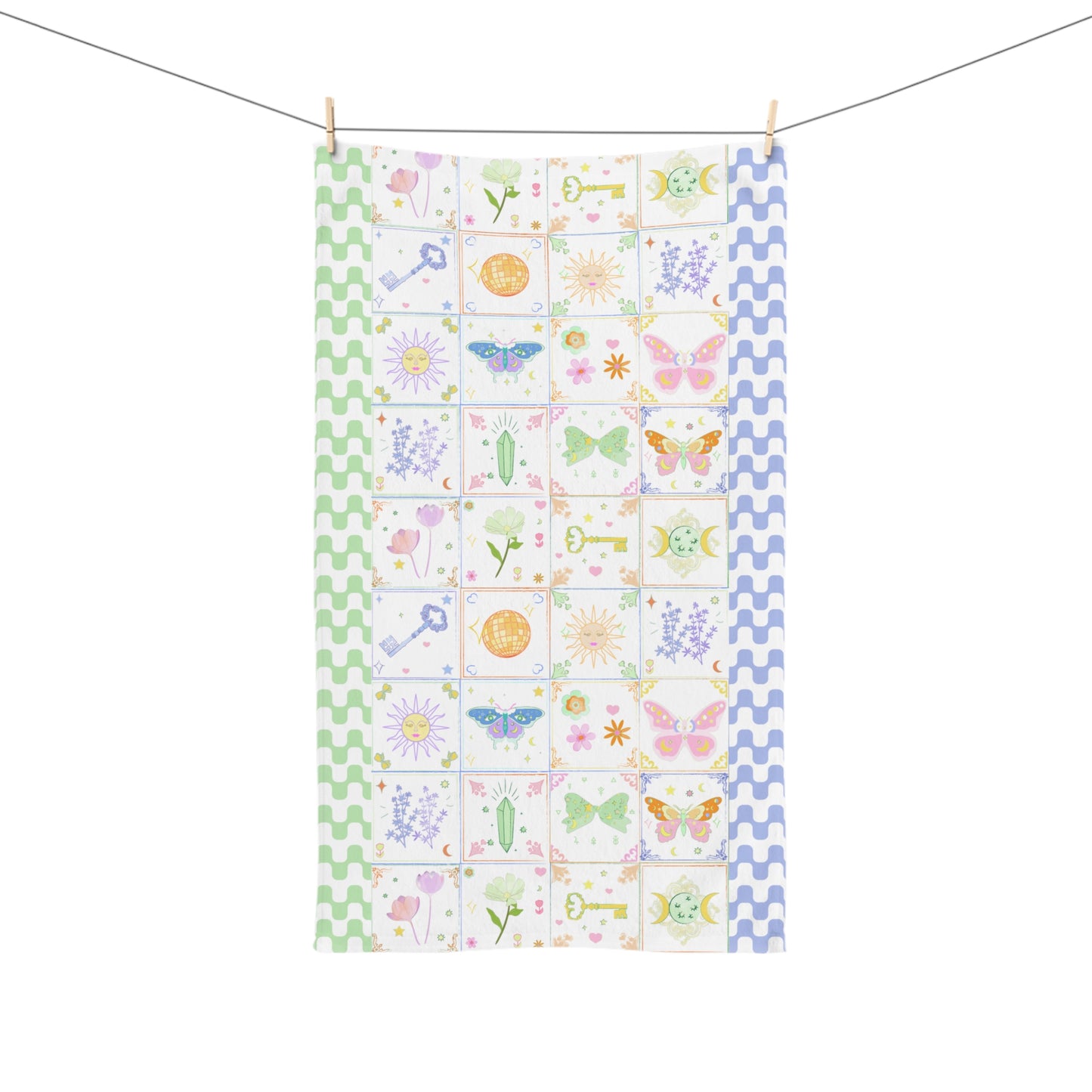 RETRO BOHO Whimsical Butterfly Hand Towel