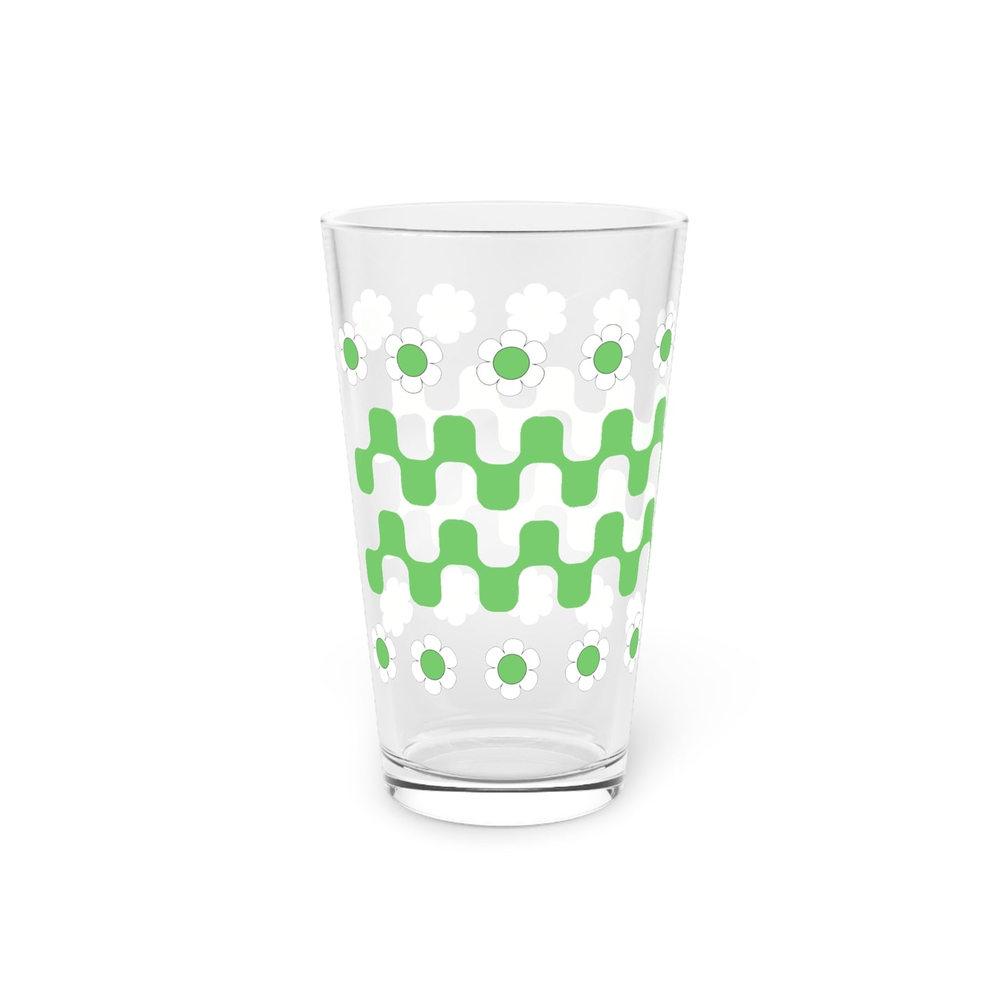 Retro Flower Child Squiggly Glass