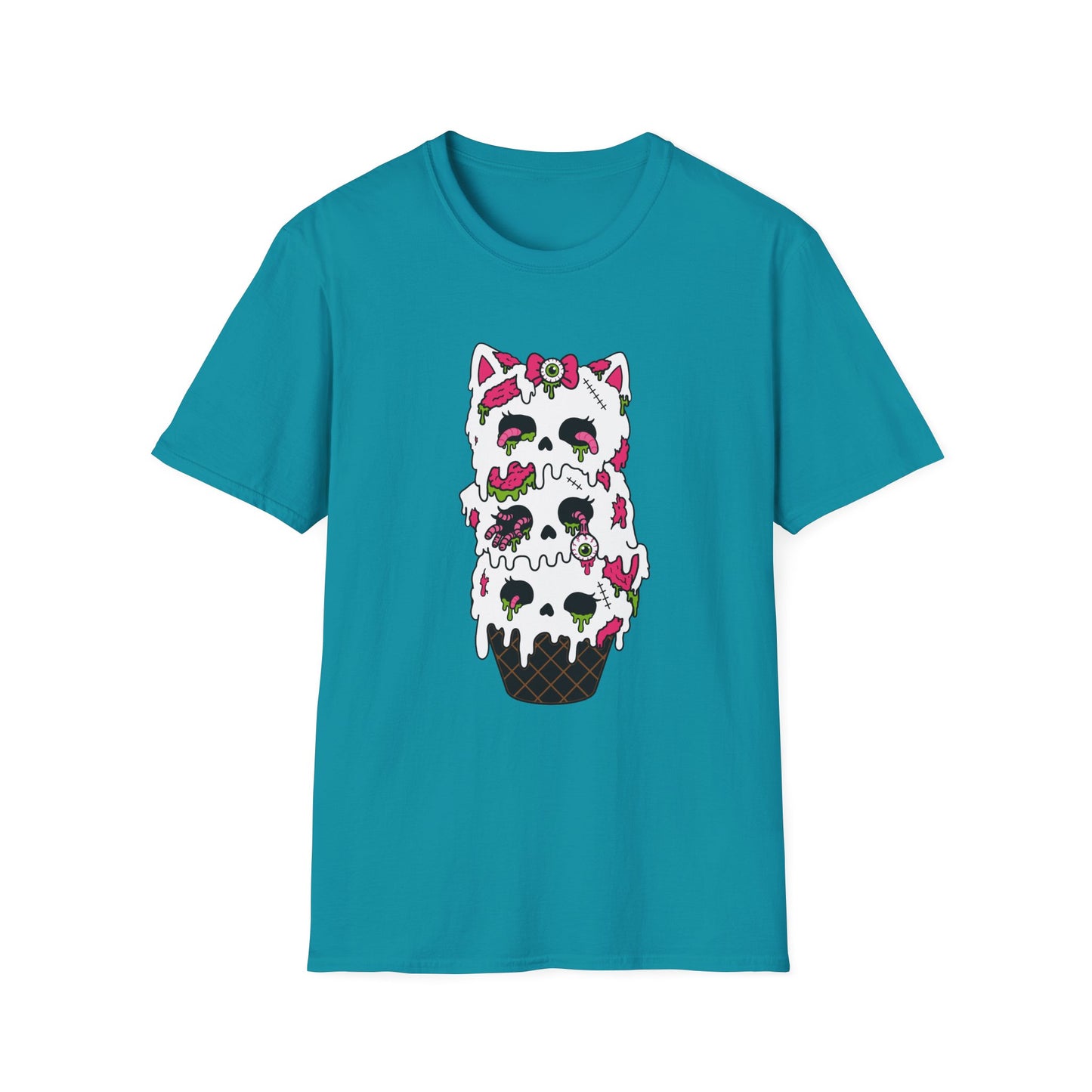 Melting Zombie Cat Ice Cream Unisex Cotton Tee (S–3XL)