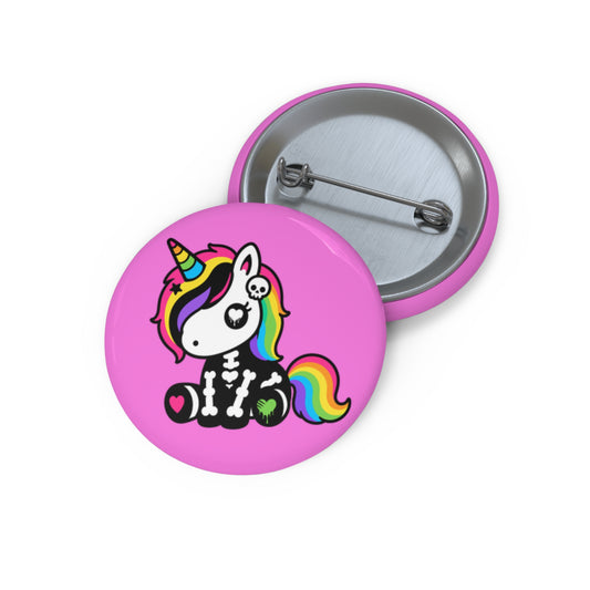 Rainbow Skeleton Unicorn Pin Button – Scene Kid Style