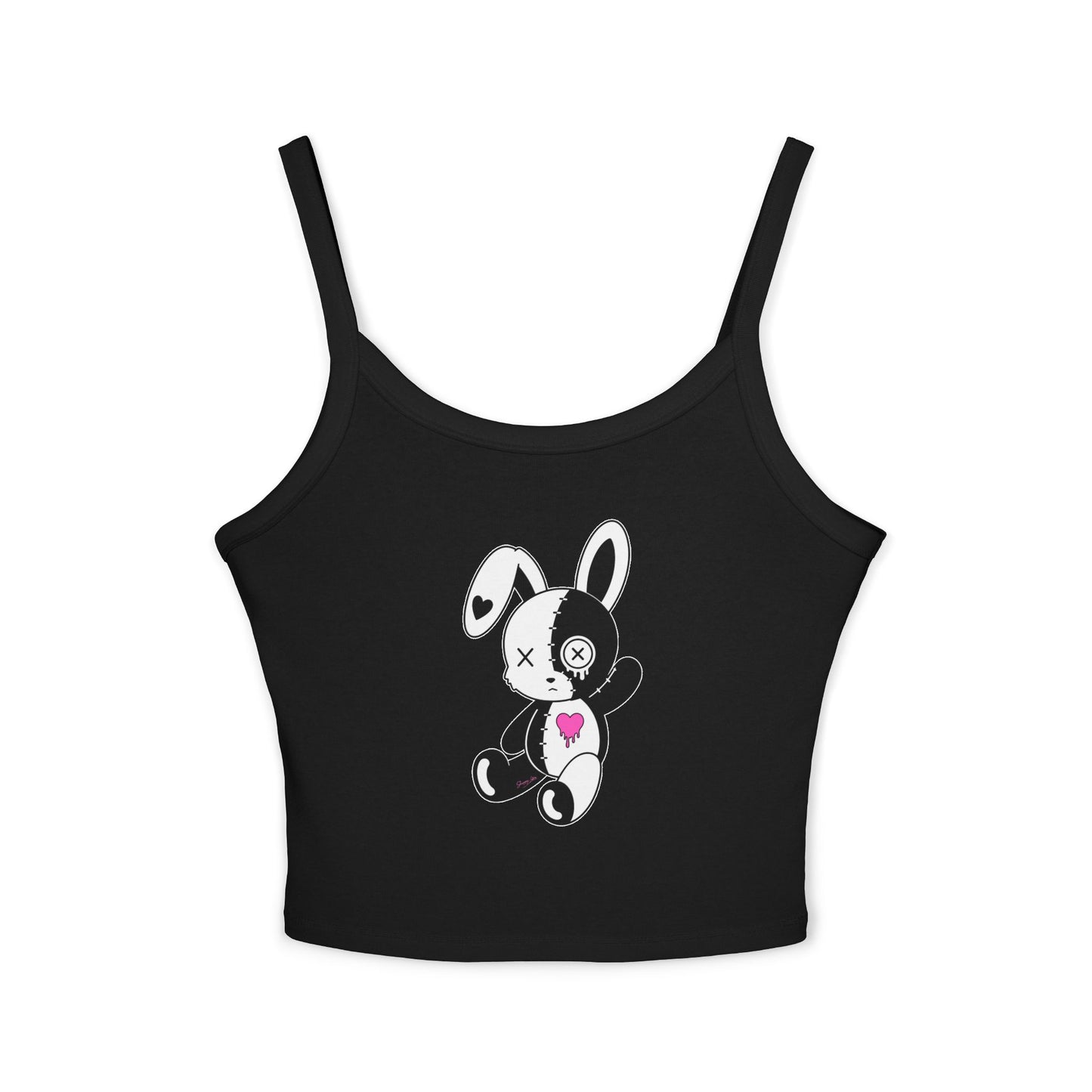 Bunny Plush Heart Crop Tank