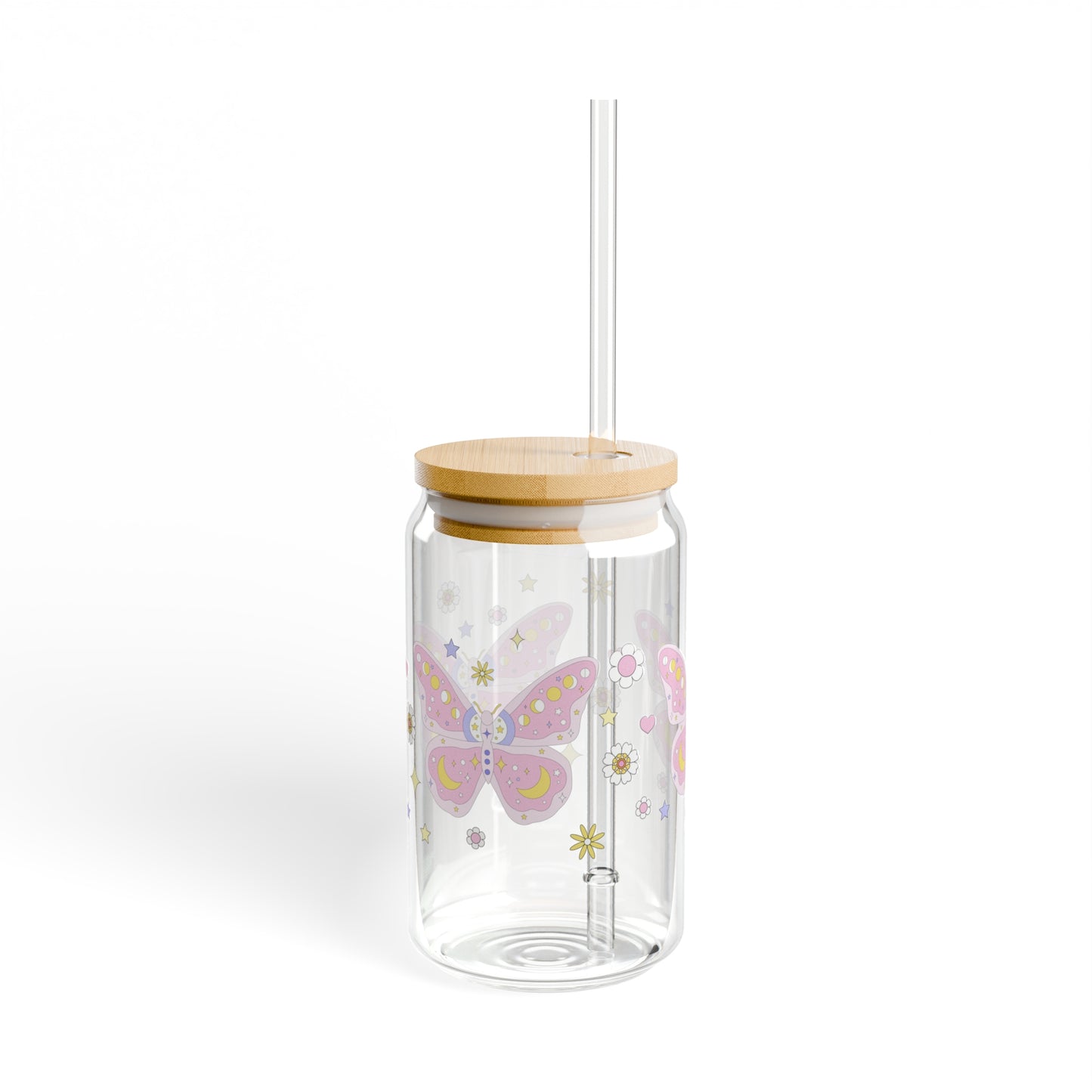 KawaII Pastel Soft Grunge Butterfly Sipper Glass