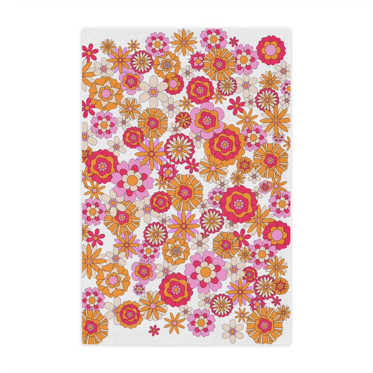 Retro Flower Child Pink Blanket