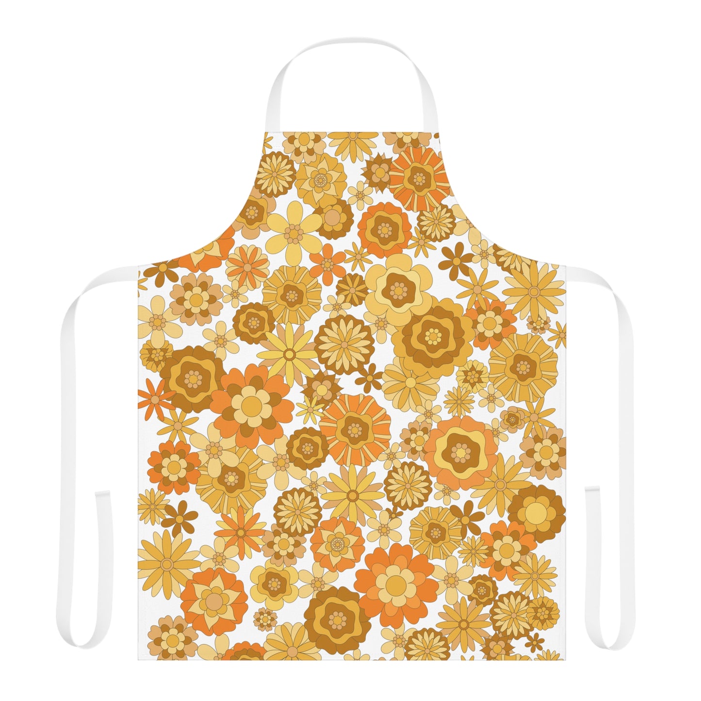 Groovy Retro 70s Vibe Flower Child Apron