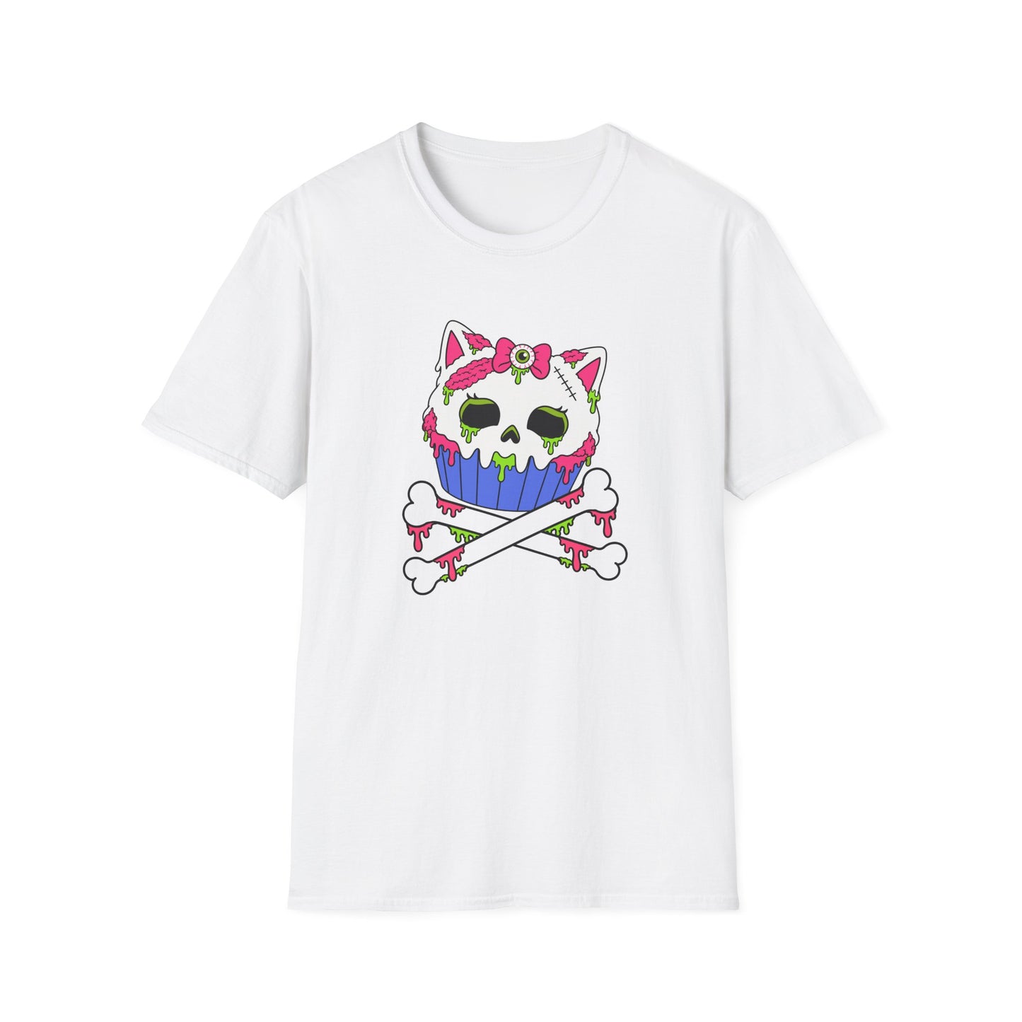 Skull Cupcake Cat T-Shirt — Cute Gothic Cat Skull Tee