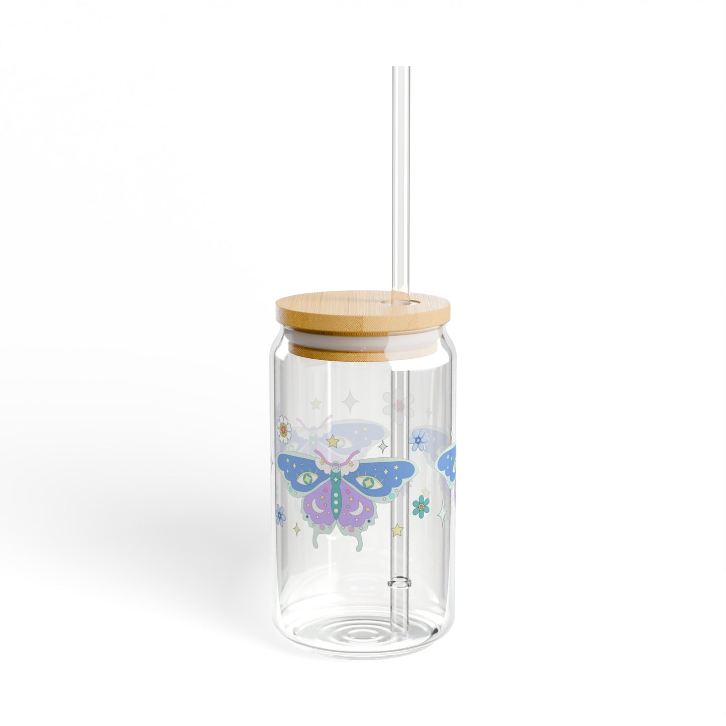 Pastel Grunge Boho Magical Butterfly Sipper Glass