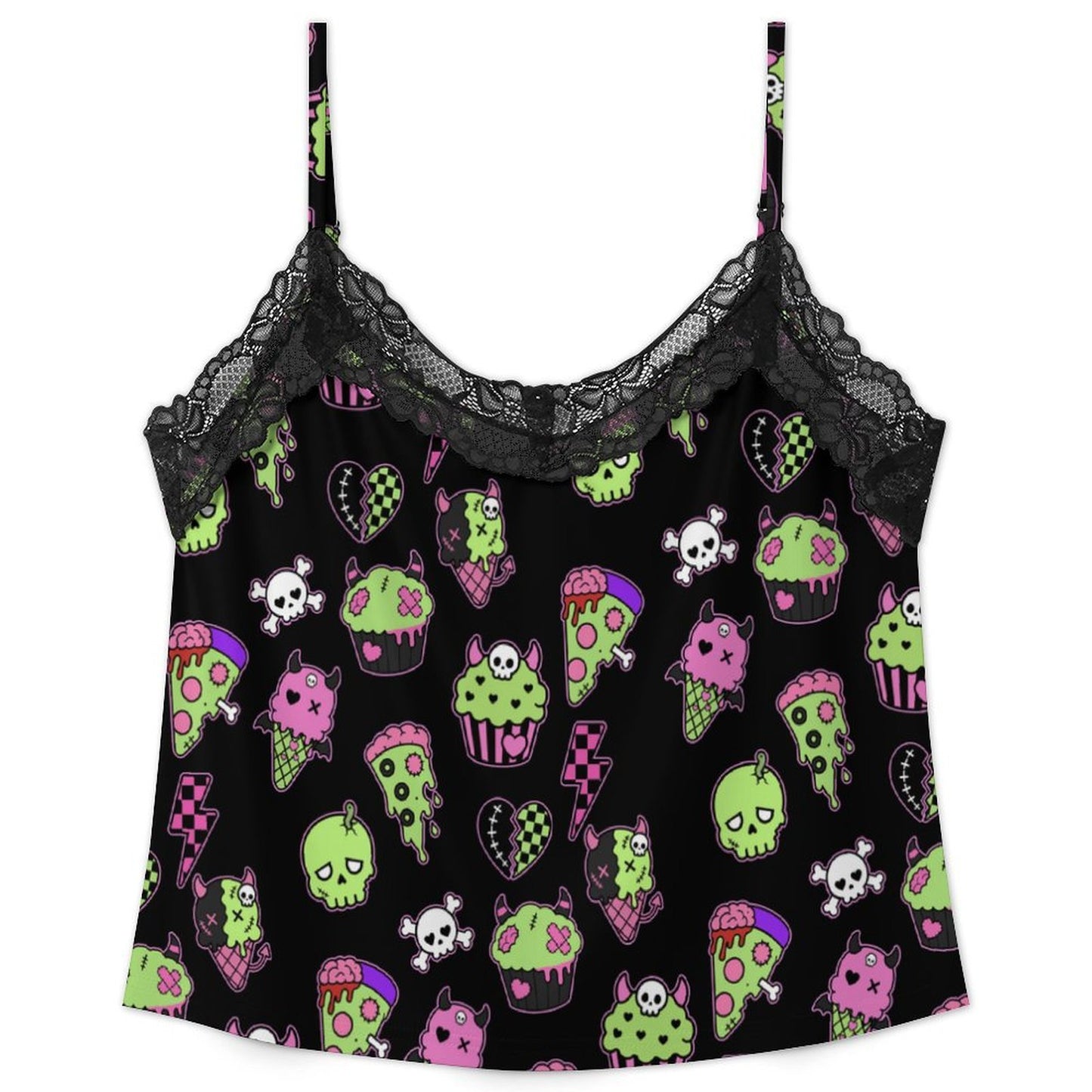 Zombie Food Emo Scene Women's Lace Pajama Set (XS to 2XL)