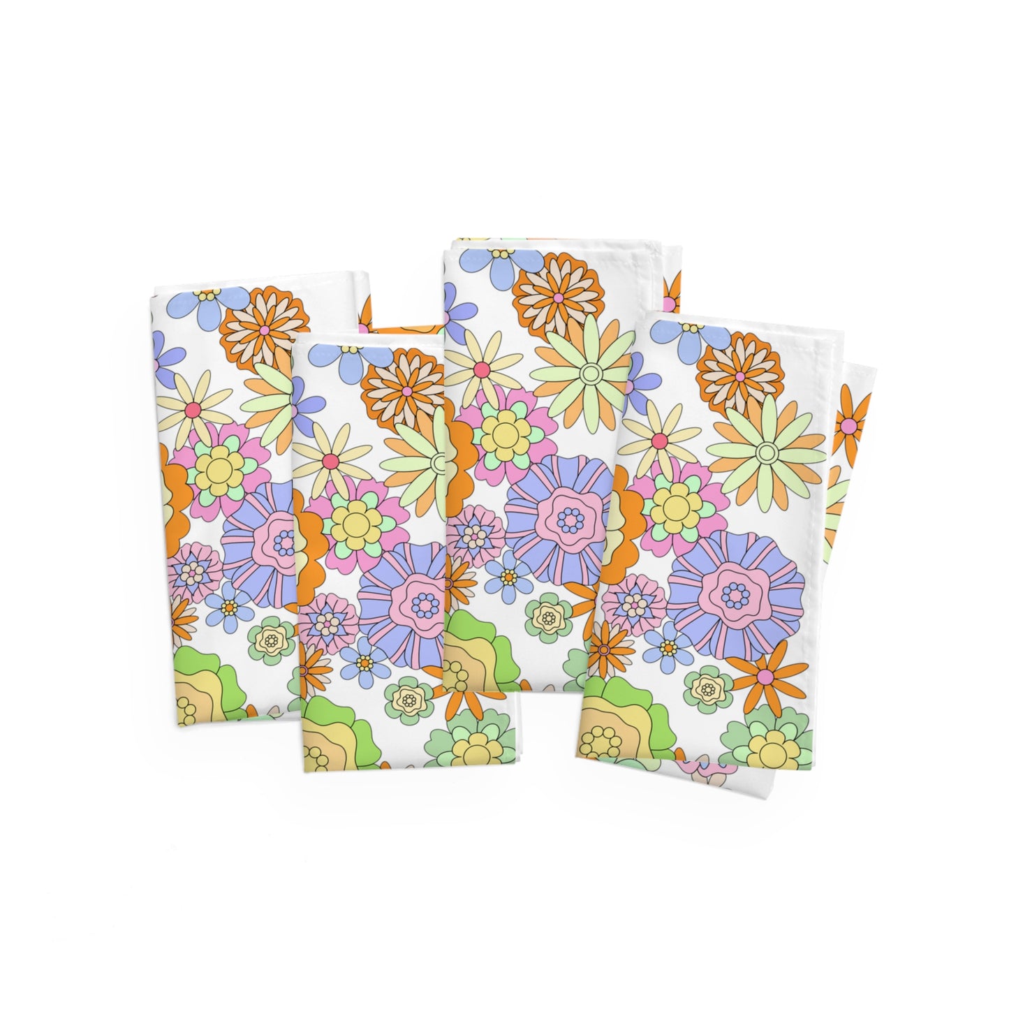 Retro Flower Child Green Napkins