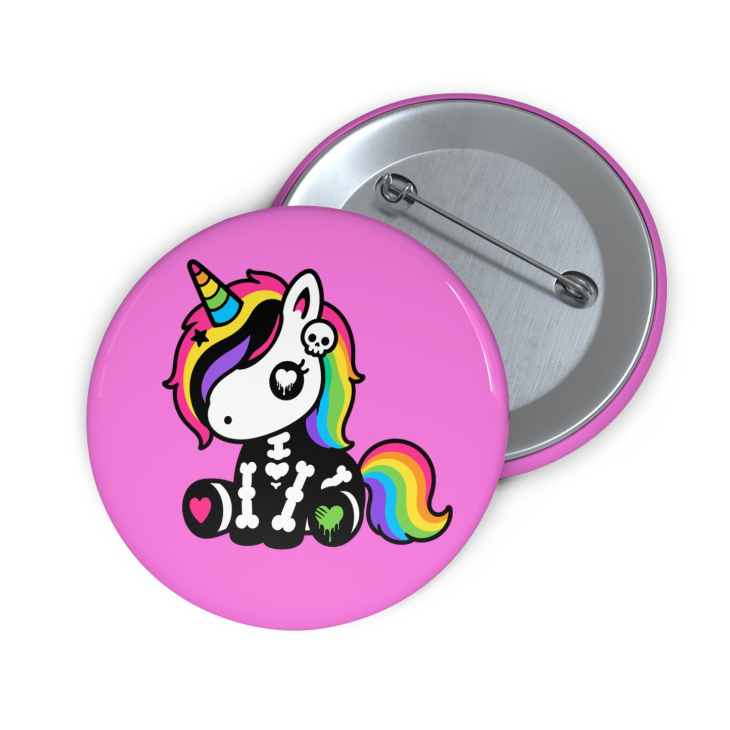 Rainbow Skeleton Unicorn Pin Button – Scene Kid Style
