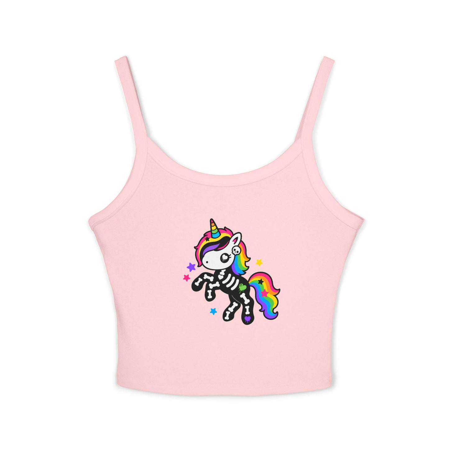 Rainbow Skeleton Unicorn Crop Tank Top – Emo Scene Kid, XS–2XL