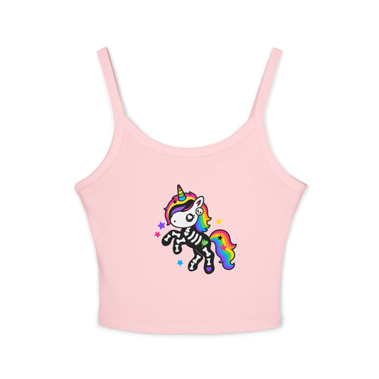 Rainbow Skeleton Unicorn Crop Tank Top – Emo Scene Kid, XS–2XL