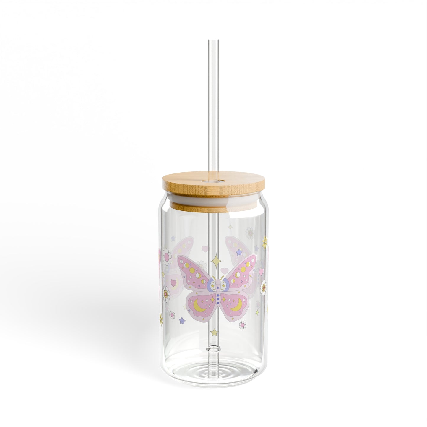 KawaII Pastel Soft Grunge Butterfly Sipper Glass