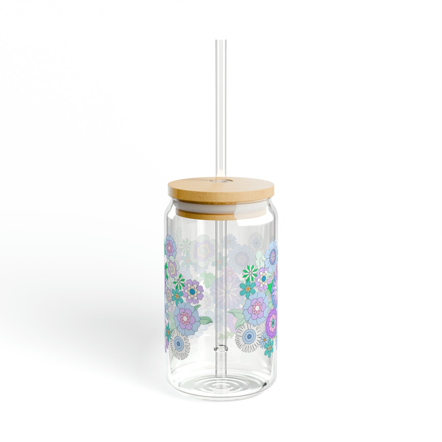 Retro Flower Child Sipper Glass