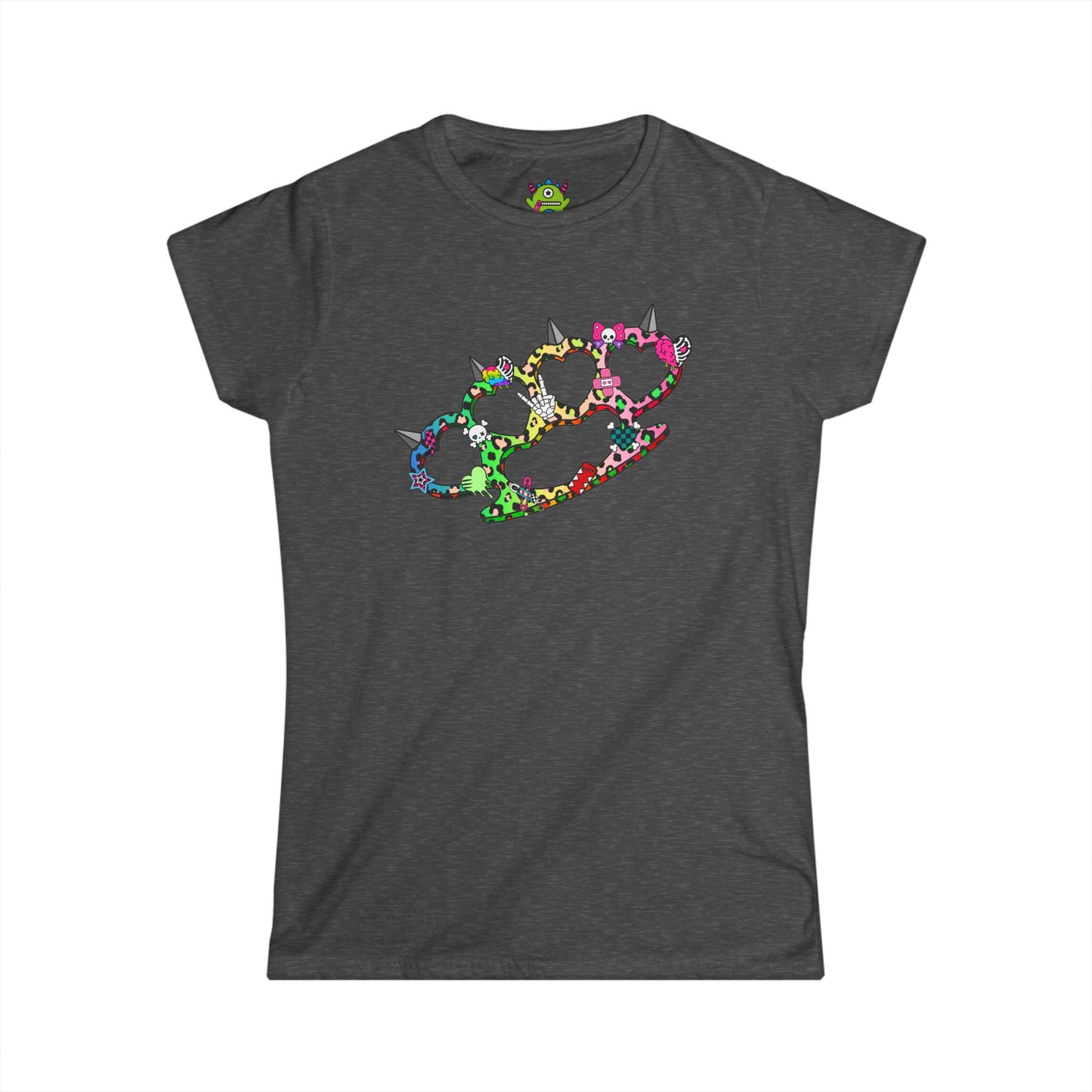 Rainbow Brass Knuckle Women's Graphic Tee – Emo Scene Y2K Baby Tee