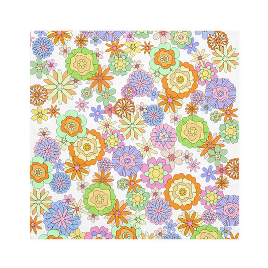 Retro Flower Child Green Napkins