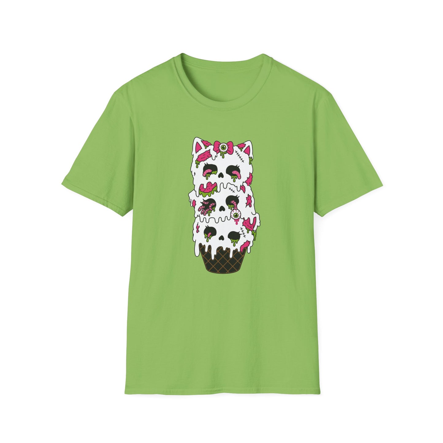 Melting Zombie Cat Ice Cream Unisex Cotton Tee (S–3XL)